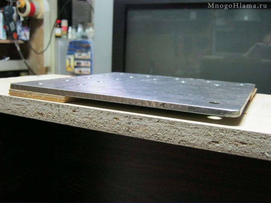 Примерка плиты к основанию ящика