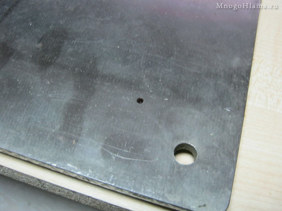 Перенос отметки под отверстие в плите