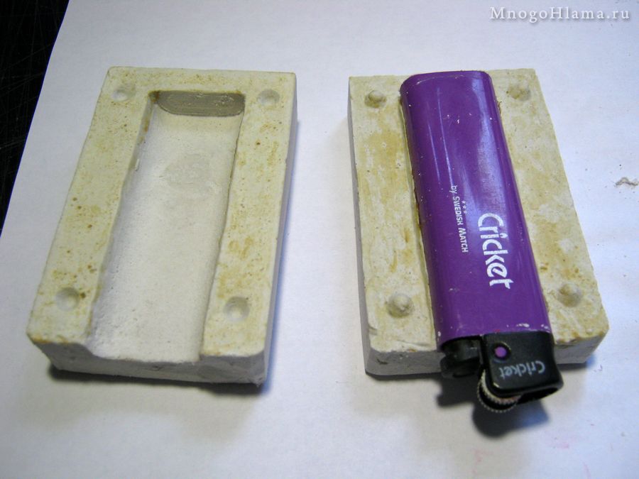 Открытое гипсовое ложе с зажигалкой Cricket