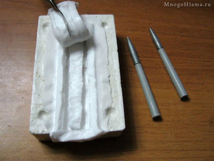 Извлечение снарядов из силиконовой формы