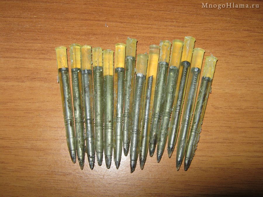 Копии снарядов отлитые из эпоксидной смолы в силиконовую форму